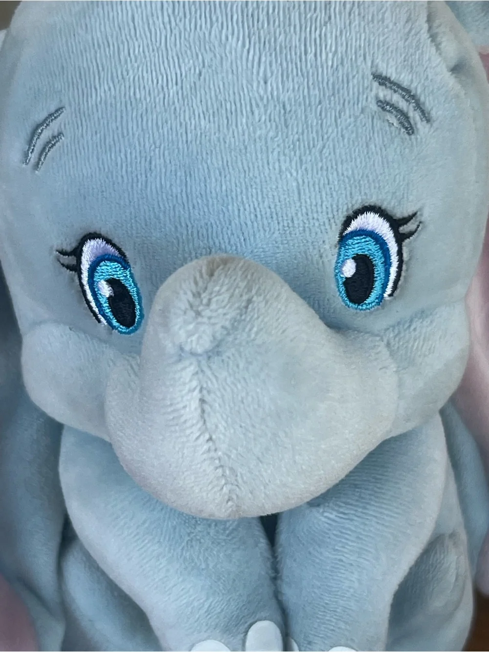 Ty Plush Elephant - Light Gray with Pink Ears